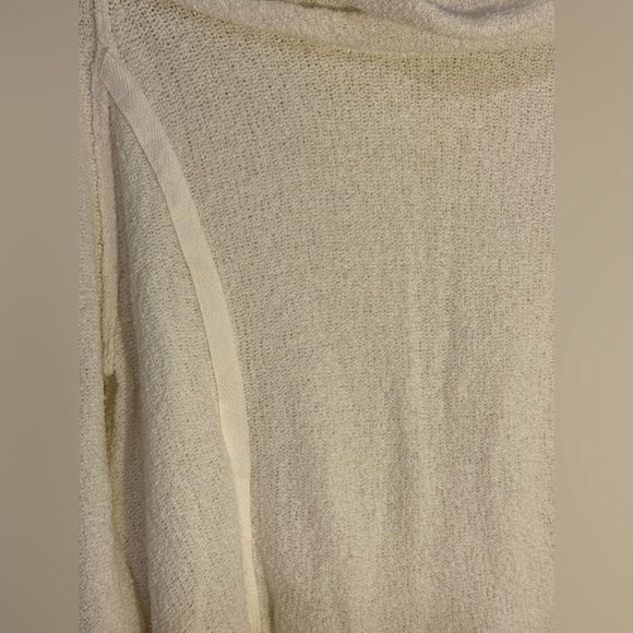 Free People White Cowl‎ Neck Sweater XS Draped Hem Boho Cozy Knit Pullover - Picture 4 of 4